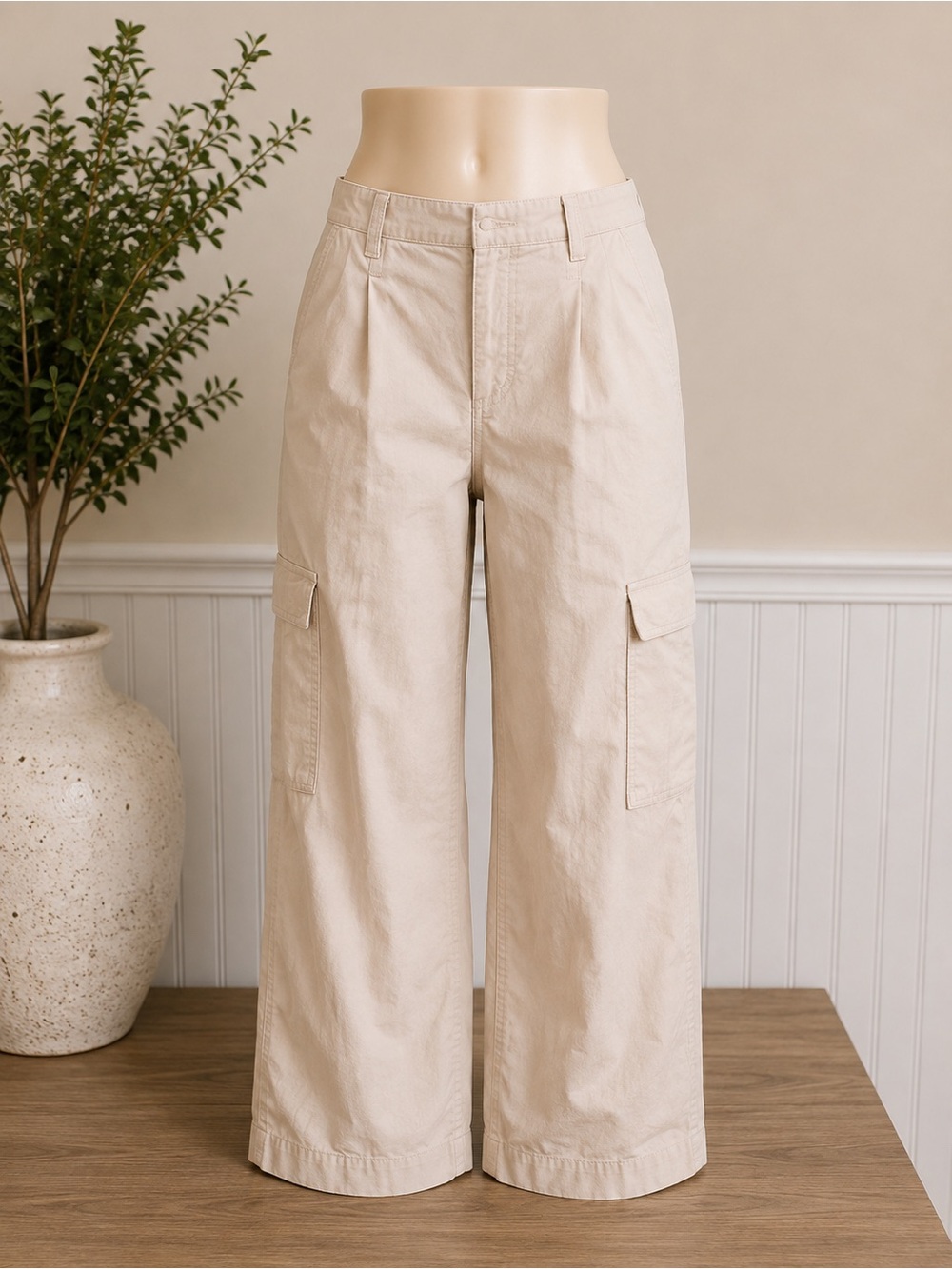 A New Day Wide Leg Beige Casual Pants